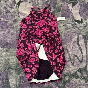 Lands' End Pink Floral One Piece Swimsuit